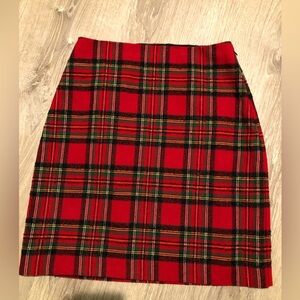 NWT Talbots petite wool blend plaid skirt size 2P